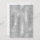 Glamorous Black Silver Leopard Spots Wedding Einladung (Rückseite)