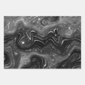 Glamorous Black & Silver Sparkling Patterns Geschenkpapier Set (Vorderseite 3)