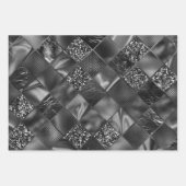 Glamorous Black & Silver Sparkling Patterns Geschenkpapier Set (Vorderseite 2)