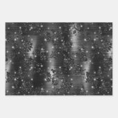 Glamorous Black & Silver Sparkling Patterns Geschenkpapier Set (Vorderseite)