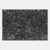 Glamorous Black & Silver Sparkling Patterns Geschenkpapier Set (Vorderseite)