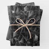 Glamorous Black & Silver Sparkling Patterns Geschenkpapier Set (Beispiel)