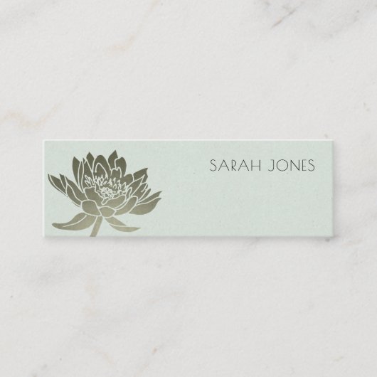 GLAMOROUS BLAUE SILVER LOTUS BLUE LOTUS FLORAL ADR MINI VISITENKARTE (Vorderseite)