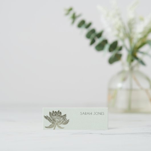 GLAMOROUS BLAUE SILVER LOTUS BLUE LOTUS FLORAL ADR MINI VISITENKARTE (Stehend Vorderseite)