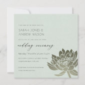 GLAMOROUS BLAUE SILVER LOTUS BLUMENWEDD EINLADUNG (Vorderseite)