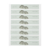 GLAMOROUS BLAUE SILVER LOTUS FLORAL MONOGRAMM Rundum-Adressaufkleber (Bogen)