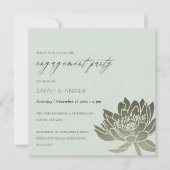 GLAMOROUS BLAUE SILVER LOTUS VERLOBUNG EINLADUNG (Vorderseite)