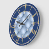 Glamorous Blue and Silver Große Wanduhr (Winkel)