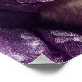 Glamorous Cat in Purple Lace Dress Poster (Ecke)