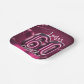 Glamorous Chic Hot Pink Neon 60th Birthday Party Pappteller (Gewinkelt)