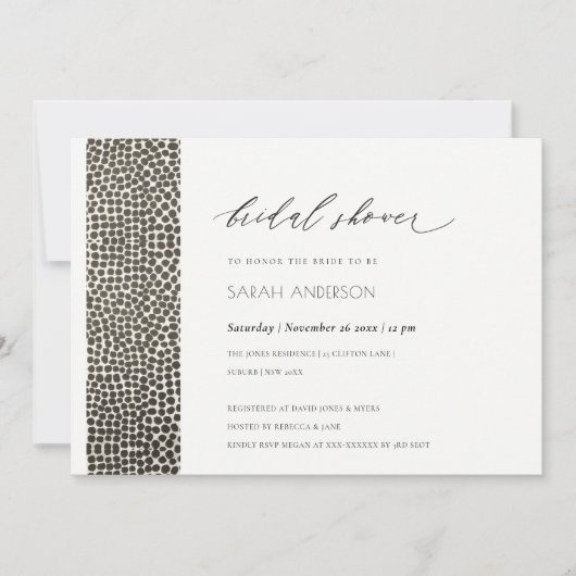 GLAMOROUS COPPER SILVER DOTS MOSAIC BRAUTPARTY EINLADUNG (Vorderseite)