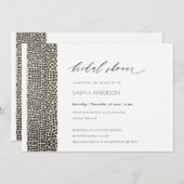 GLAMOROUS COPPER SILVER DOTS MOSAIC BRAUTPARTY EINLADUNG (Vorne/Hinten)