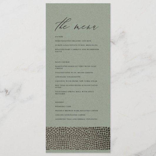 GLAMOROUS COPPER SILVER DOTS MOSAIC MENÜ MENÜKARTE (Vorderseite)