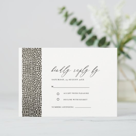 GLAMOROUS COPPER SILVER DOTS MOSAIC UAWG RSVP KARTE (Stehend Vorderseite)