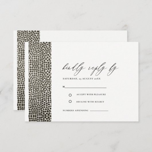 GLAMOROUS COPPER SILVER DOTS MOSAIC UAWG RSVP KARTE (Vorne/Hinten)