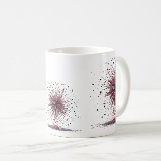 Glamorous Crystal Explosion Modern Black Classic  Kaffeetasse (VorderseiteRechts)