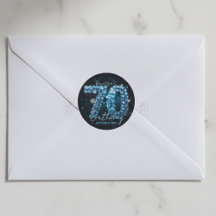 Glamorous Elegant Teal Blue Diamonds 70th Birthday