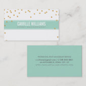 GLAMOROUS funkelnd Glitzer Konfetti Minze grün Visitenkarte (Vorne/Hinten)