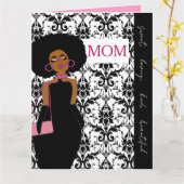 Glamorous Glam African American Mother Birthday Karte (Gelbe Blume)