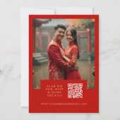 Glamorous Glitter Floral Double Happiness Photo Einladung (Rückseite)