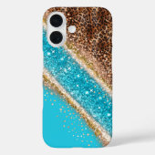 Glamorous Glitter Leopard Phone Case Design (Rückseite)