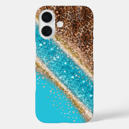 Glamorous Glitter Leopard Phone Case Design