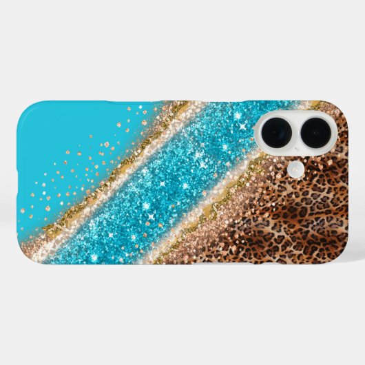 Glamorous Glitter Leopard Phone Case Design (Rückseite (Horizontal))