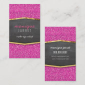 GLAMOROUS-Glitzer für die Tafel mit goldfarbenem K Visitenkarte (Vorne/Hinten)