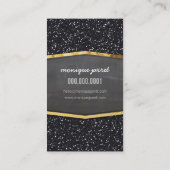 GLAMOROUS-Glitzer für die Tafel mit goldfarbenem W Visitenkarte (Rückseite)