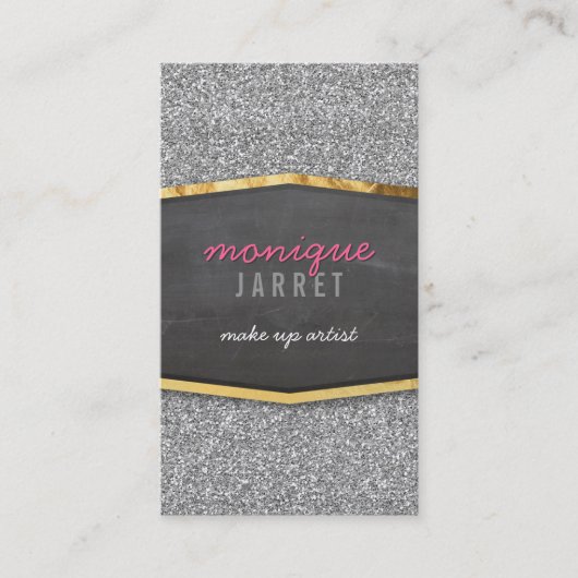 GLAMOROUS-Glitzer mit Goldkalkplatten Visitenkarte (Vorderseite)