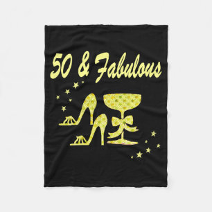GLAMOROUS GOLD 50 UND FABULOUS GEBURTSTAG FLEECEDECKE