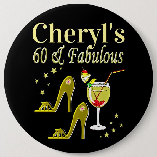 GLAMOROUS GOLD 60. GEBURTSTAG BUTTON (Vorderseite)
