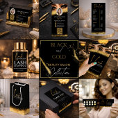 Glamorous Gold & Black Lash Tech Mittlere Geschenktüte