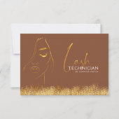 Glamorous Gold & Brown Lash Tech Gift Certificate (Vorderseite)
