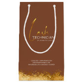 Glamorous Gold & Brown Lash Tech  Kleine Geschenktüte (Vorderseite)