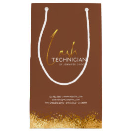 Glamorous Gold & Brown Lash Tech Kleine Geschenktüte