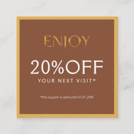 Glamorous Gold & Brown Lash Tech  Rabattkarte