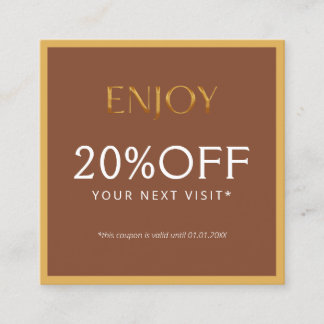 Glamorous Gold & Brown Lash Tech Rabattkarte