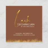 Glamorous Gold & Brown Lash Tech  Rabattkarte (Rückseite)