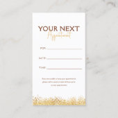 Glamorous Gold & Brown Lash Tech Terminkarte (Vorderseite)