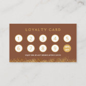 Glamorous Gold & Brown Lash Tech  Treuekarte (Rückseite)