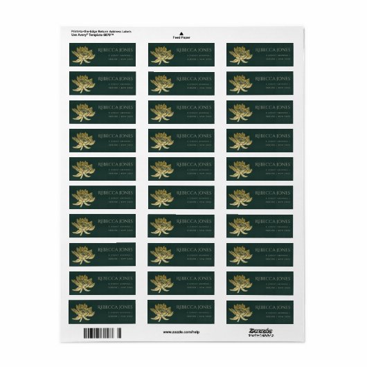 GLAMOROUS GOLD DARK GREEN LOTUS FLORAL ADRESSE (Vorne)