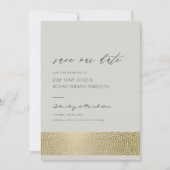 GLAMOROUS GOLD GRAY DOTS MOSAIC SAVE THE DATE (Vorderseite)