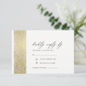GLAMOROUS GOLD WHITE DOTS MOSAIC UAWG RSVP KARTE (Stehend Vorderseite)