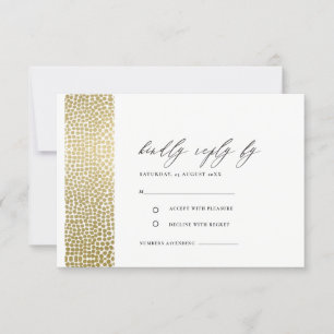 GLAMOROUS GOLD WHITE DOTS MOSAIC UAWG RSVP KARTE