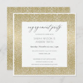 GLAMOROUS GOLD WHITE DOTS MOSAIC VERLOBUNG EINLADUNG (Vorne/Hinten)