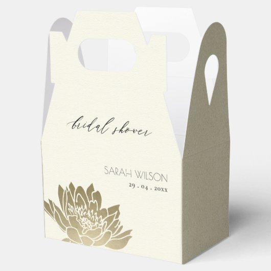 GLAMOROUS GOLD WHITE LOTUS FLORAL BRAUTPARTY GESCHENKSCHACHTEL (Geöffnet)