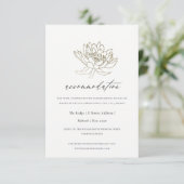 GLAMOROUS GOLD WHITE LOTUS FLORAL UNTERKUNFT EINLADUNG (Stehend Vorderseite)