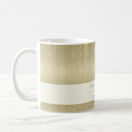 GLAMOROUS GOLD WHITE MOSAIC DOT SAVE THE DATE GIFT KAFFEETASSE (Links)