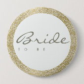 GLAMOROUS GOLD WHITE MOSAIC DOTS BRITS TO BE BUTTON (Vorderseite)